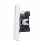 Выключатель двухклавишный с подсветкой Kranz Miele Round 10А с рамкой перламутр