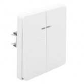 Выключатель двухклавишный с подсветкой Kranz Miele Round 10А с рамкой перламутр