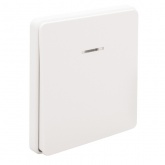 Переключатель одноклавишный с подсветкой Kranz Miele Round 10А с рамкой перламутр