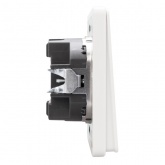 Переключатель одноклавишный с подсветкой Kranz Miele Round 10А с рамкой перламутр