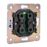 Переключатель одноклавишный с подсветкой Kranz Miele Round 10А с рамкой перламутр