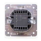 Переключатель одноклавишный с подсветкой Kranz Miele Round 10А с рамкой перламутр