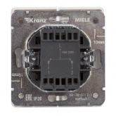 Двухклавишный кнопочный выключатель для управления жалюзи Kranz Miele Round 10А с рамкой перламутр