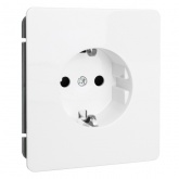 Розетка с заземлением Kranz Miele Round 16А со шторками с рамкой перламутр