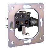 Розетка с заземлением Kranz Miele Round 16А со шторками с рамкой перламутр