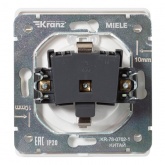 Розетка с заземлением Kranz Miele Round 16А со шторками и крышкой с рамкой перламутр