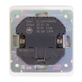 Розетка с заземлением Kranz Miele Round 16А со шторками и USB A+С 5В/3А с рамкой перламутр