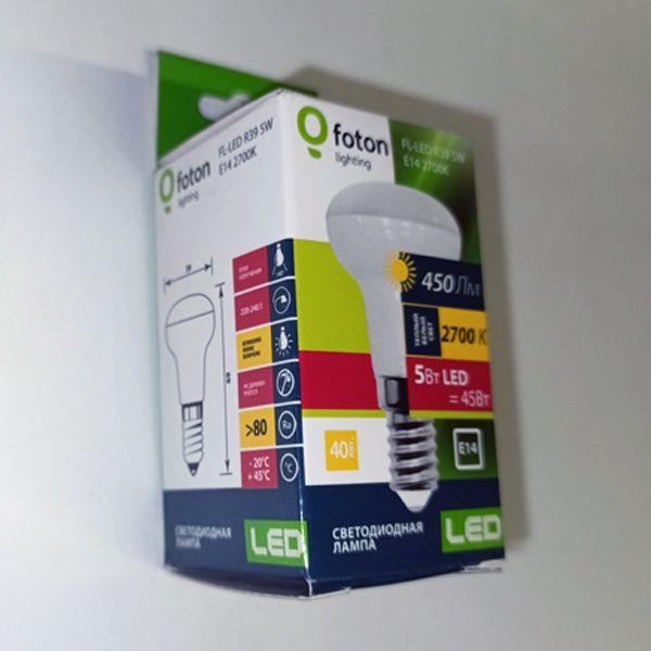 Светодиодная лампа направленного света мощностью 5 Ватт с цоколем E14 теплого света