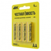 Батарейка ИЭК AA LR6/AM 3 2950мАч 1,5V алкалиновая (пальчиковая) (упаковка 4шт)