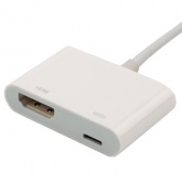 Переходник Rexant Lightning (Male) - HDMI (Female) позволяет выводить звуковой и видеосигнал