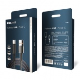 Кабель Rexant USB-A – USB Type-C, 6А, 120Вт, 1м, в черной нейлоновой оплетке