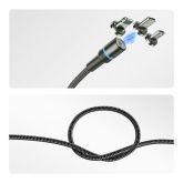 Кабель Rexant USB 3в1 со съемными магнитными портами Type-С/Micro USB 2A, Lightning 2,4A 1,2м с подс