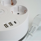 Удлинитель Stekker Comfort HM10-51-01 5х2P+E 16A 3500Вт 2USB A+1C 5V 3,1A 3x1мм2 2.5 м белый