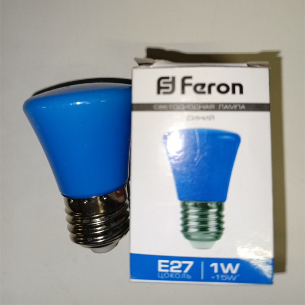 Декоративная светодиодная лампочка формы колокольчик Ферон LB-372, 1Вт, цвет свечения синий