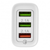 Сетевое зарядное устройство Rexant 3 x USB, 5V, 3 А + 1 А + 1 А, белое