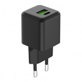 Сетевое зарядное устройство Rexant с двумя портами USB-A и Type-C, 20Вт GaN компактный
