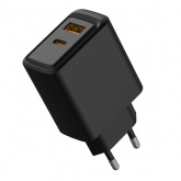 Сетевое зарядное устройство Rexant с портами USB-A и USB-C, 30Вт, черное