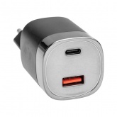Сетевое зарядное устройство Rexant USB QC (30W) + Type C PD (33W), с дисплеем