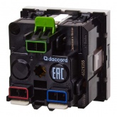 Розетка Daccord Metra45 2К+З без шторок автозажим 2М, белая (аналог 077211 Mosaic)