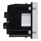 Розетка Daccord Metra45 2К+З 45° без шторок винтовой зажим 2М, белая