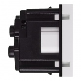 Розетка Daccord Metra45 2К+З 45° со шторками винтовой зажим 2М, белая (аналог 077245 Mosaic)