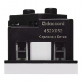 Розетка Daccord Metra45 2К+З 45° со шторками винтовой зажим 2М, белая (аналог 077245 Mosaic)
