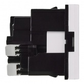 Розетка Daccord Metra45 2К+З 45° со шторками автозажим 2М, белая (аналог 077245 Mosaic)