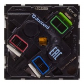 Розетка Daccord Metra45 2К+З 45° со шторками автозажим 2М, белая (аналог 077245 Mosaic)