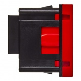 Розетка Daccord Metra45 2К+З без шторок автозажим 2М, красная