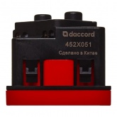 Розетка Daccord Metra45 45° 2К+З без шторок винтовой зажим 2М, красная