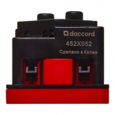 Розетка Daccord Metra45 2К+З 45° со шторками винтовой зажим 2М, красная
