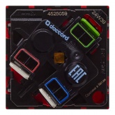 Розетка Daccord Metra45 2К+З 45° со шторками автозажим 2М, красная