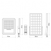 Прожектор светодиодный JazzWay PFL SOLAR 02 100W 6500К GR IP65 с солнечной панелью и пультом