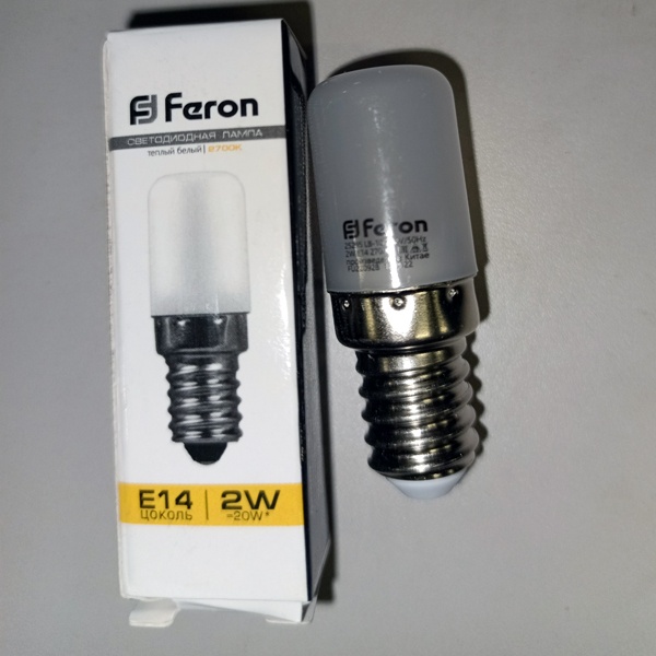 Светодиодная лампа Ферон теплого света мощностью 2 Ватта на 220 Вольт с цоколем E14