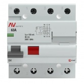 Устройство защитного отключения селективное УЗО EKF AVERES DV 4P 63А 100мА (электромеханическое) АС (ВДТ)
