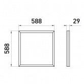 Светильник светодиодный ЭРА SPO-14-38-4K-BL 38W 4000K 3600Lm IP40 матовый черный грильято 588x588x29