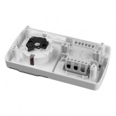 Блок TDM Селигер выключатель 1-клавишный + розетка 2П+З со шторками и прозрачной крышкой IP54 белый