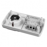 Блок TDM Селигер выключатель 2-клавишный + розетка 2П+З со шторками и прозрачной крышкой IP54 белый