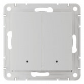Умный двухклавишный выключатель AtlasDesign Sber & Systeme Electric 10А Zigbee L+N, белый