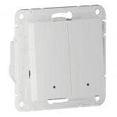 Умный двухклавишный выключатель AtlasDesign Sber & Systeme Electric 10А Zigbee L+N, белый