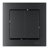 Умный двухклавишный выключатель AtlasDesign Sber & Systeme Electric 10А Zigbee L+N, карбон