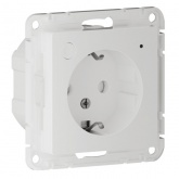 Умная розетка AtlasDesign Sber & Systeme Electric 2P+E 16А шторки Zigbee L+N, белый