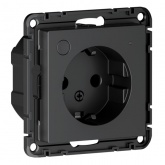 Умная розетка AtlasDesign Sber & Systeme Electric 2P+E 16А шторки Zigbee L+N, карбон