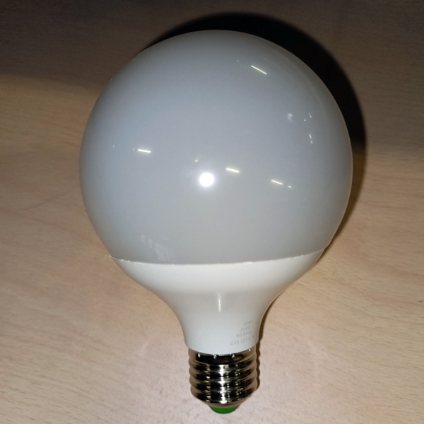 Энергосберегающая LED лампочка шар G95, мощностью 12 Ватт, с цоколем E27, теплый свет, матовая колба