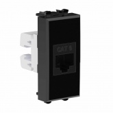 Розетка компьютерная DKC Avanti RJ-45 модульная кат.6 1 модуль без шторок черный квадрат