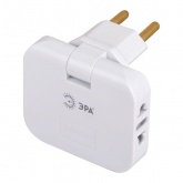 Разветвитель на 3 розетки ЭРА SPF-3-FL 10А белый