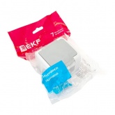 Розетка EKF Мурманск 16А с заземлением с защитными шторками и крышкой IP54 серый