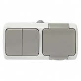 Выключатель одноклавишный EKF Мурманск 10А IP54 серый