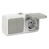 Выключатель одноклавишный EKF Мурманск 10А IP54 серый