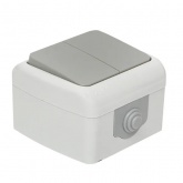 Выключатель двухклавишный EKF Мурманск 10А IP54 серый